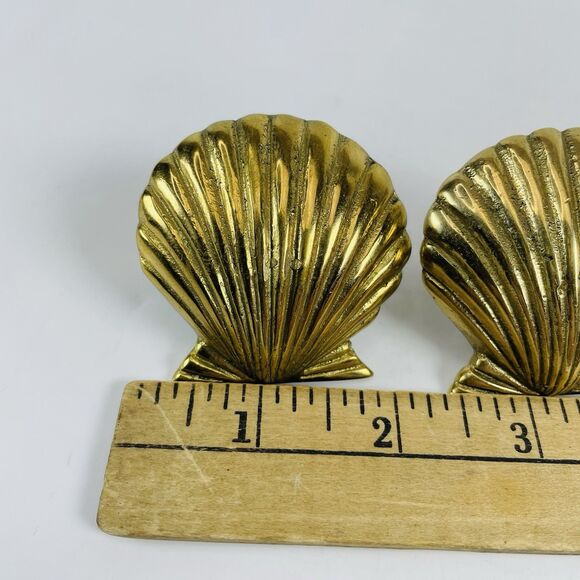 3 Taste Setter by Sigma Brass Sea Shell Scallop Clam Napkin Holder Rings VTG Lot - Picture 2 of 10